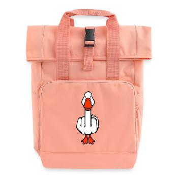 Goose Middle Finger Rebel Sarcastic Insult - Roll Top Backpack with Two Handles - chintz rose - Front