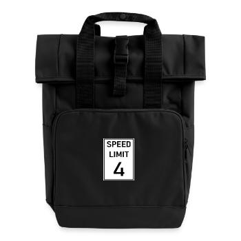 Speed limit - Roll Top Backpack with Two Handles - black - Front