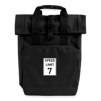 Speed limit 7 - Roll Top Backpack with Two Handles - black - Front
