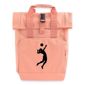 Volleyballerin Silhouette Volleyball - Rolltop Rucksack mit zwei Griffen - Chintzrosa - Vorne