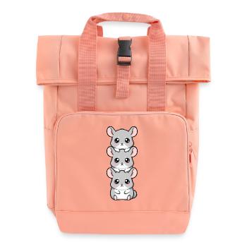 Süße Chinchilla Kawaii Cartoon Cozy Vibes - Rolltop Rucksack mit zwei Griffen - Chintzrosa - Vorne
