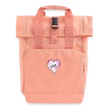 PINK LOVE - Roll Top Backpack with Two Handles - chintz rose - Front