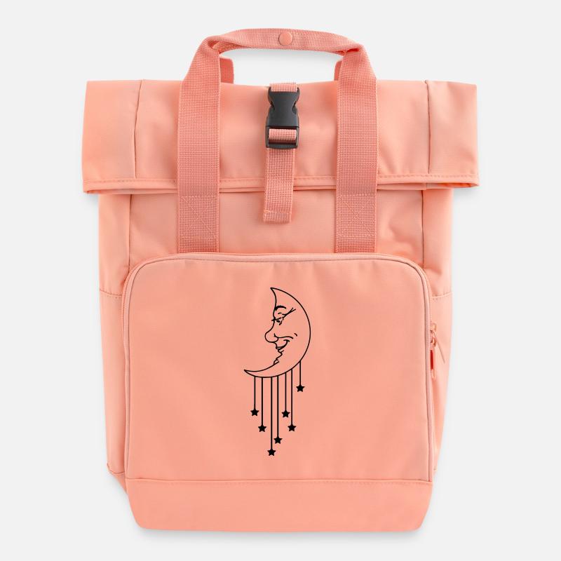 La Lune dans les étoiles (1c) - Sac à dos Roll Top à deux anses - rose liberty