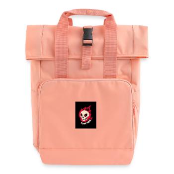 Burning Skull Rock - Roll Top Backpack with Two Handles - chintz rose - Front