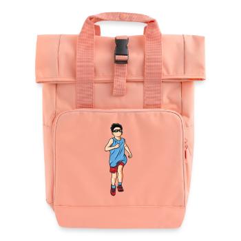 Laufender Junge Zeichnung - Rolltop Rucksack mit zwei Griffen - Chintzrosa - Vorne