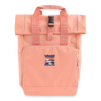 Jackson Hole Wyoming Skigebiet Skiurlaub - Rolltop Rucksack mit zwei Griffen - Chintzrosa - Vorne