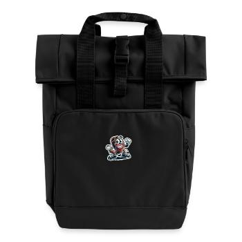 Tuyau en caoutchouc excentrique Autocollant de dessin animéCaoutchouc excentrique H - Sac à dos Roll Top à deux anses - noir - Devant