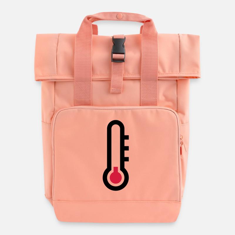 Icône d'icône de température du thermostat - Sac à dos Roll Top à deux anses - rose liberty