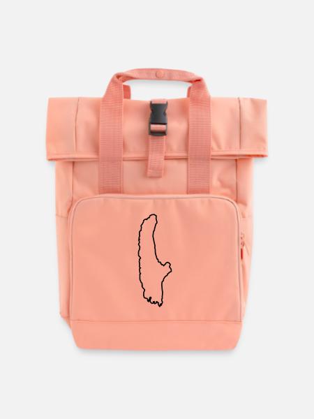 Ammersee Umriss - Rolltop Rucksack mit zwei Griffen - Chintzrosa