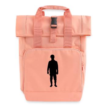 Construction Site Superintendent – Ground - Roll Top Backpack with Two Handles - chintz rose - Front