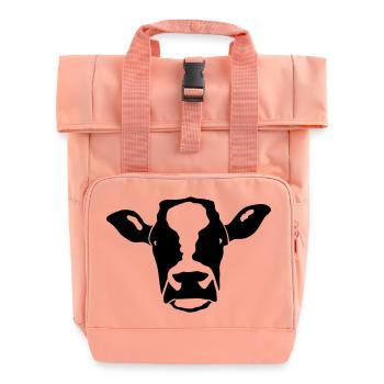 cow head - Roll Top Backpack with Two Handles - chintz rose - Front