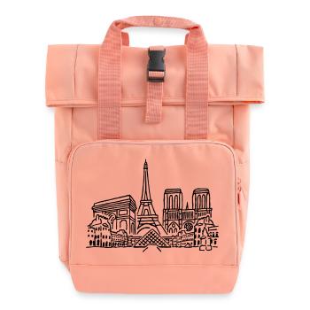 Paris Panorama - Rolltop Rucksack mit zwei Griffen - Chintzrosa - Vorne
