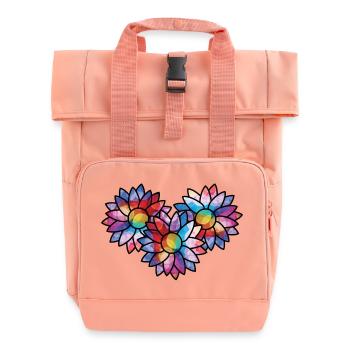 Sunflowers coloured - Roll Top Backpack with Two Handles - chintz rose - Front