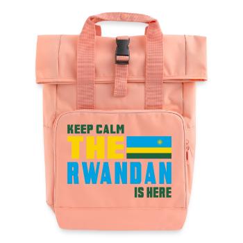 Design drapeau Rwanda Keep Calm - Sac à dos Roll Top à deux anses - rose liberty - Devant