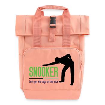 Snooker - Let's get the.boys on the baize - Roll Top Backpack with Two Handles - chintz rose - Front