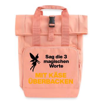 Sag die 3 magischen Wörter: Käse! Food Porn Lover - Rolltop Rucksack mit zwei Griffen - Chintzrosa - Vorne