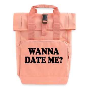 wanna date me - Roll Top Backpack with Two Handles - chintz rose - Front