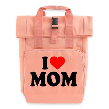 I love mom - Rolltop Rucksack mit zwei Griffen - Chintzrosa - Vorne