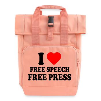 i love free speech free press - Sac à dos Roll Top à deux anses - rose liberty - Devant