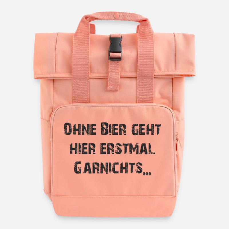 ohne Bier - Rolltop Rucksack mit zwei Griffen - Chintzrosa