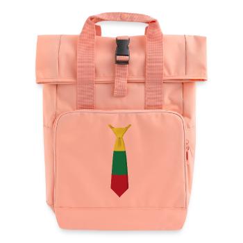 Lithuania Tie – Flag Design - Roll Top Backpack with Two Handles - chintz rose - Front