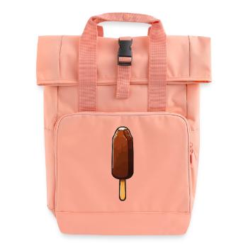 Schokoladen Eis Cartoon - Rolltop Rucksack mit zwei Griffen - Chintzrosa - Vorne