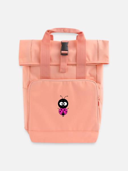 Marienkäfer - Rolltop Rucksack mit zwei Griffen - Chintzrosa
