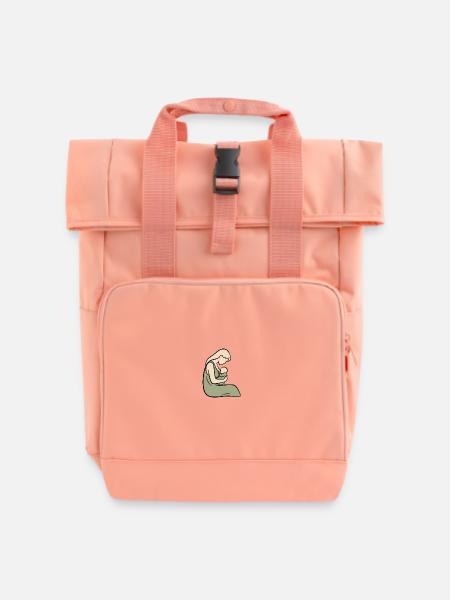 Sanftes Bonding: Mutterschaft Stillen - Rolltop Rucksack mit zwei Griffen - Chintzrosa