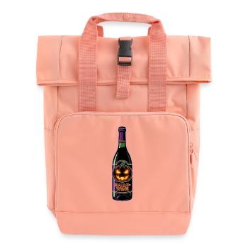 Hallowine Funny Wine Halloween - Roll Top Backpack with Two Handles - chintz rose - Front