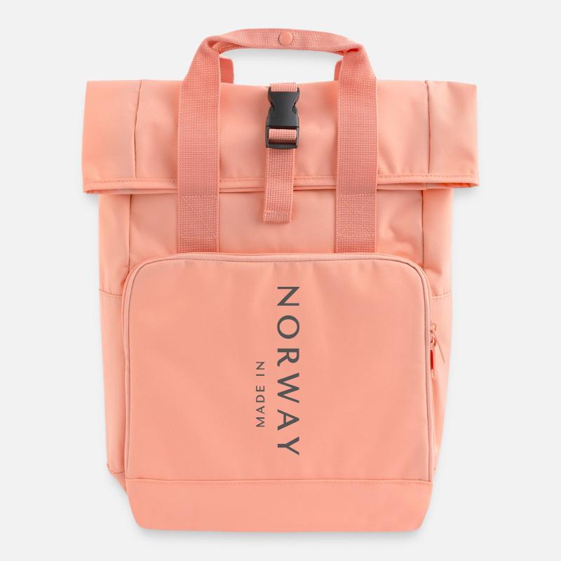 Made in Norway, Norwegian pride - Roll Top Backpack with Two Handles - chintz rose