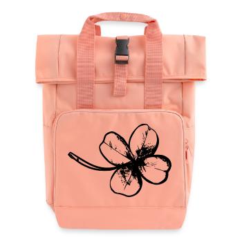 trèfle chance trèfle à quatre feuilles chance clover5 - Sac à dos Roll Top à deux anses - rose liberty - Devant