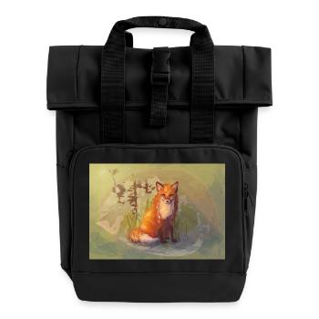 Herbst Fuchs - Rolltop Rucksack mit zwei Griffen - Schwarz - Vorne