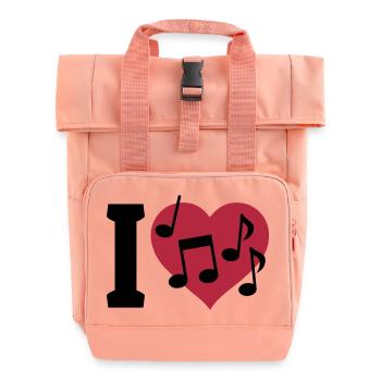 I love Music - Rolltop Rucksack mit zwei Griffen - Chintzrosa - Vorne