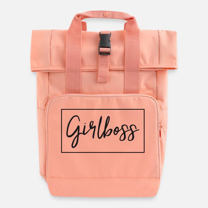 Girlboss - For all self-employed women - Roll Top Backpack with Two Handles - chintz rose