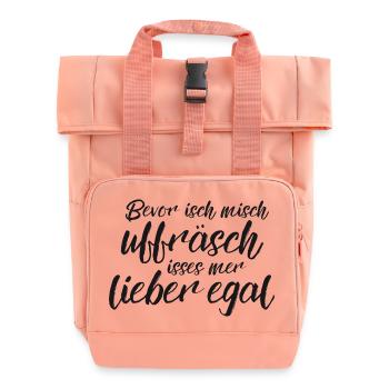 Lieber egal - Rolltop Rucksack mit zwei Griffen - Chintzrosa - Vorne