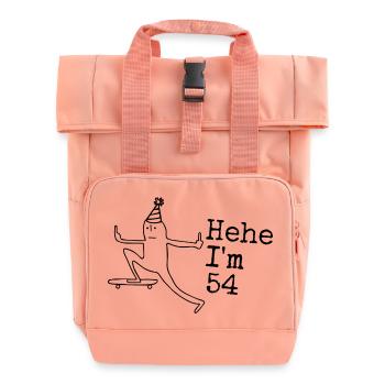54th Birthday Gift Funny 54 Years 54th - Roll Top Backpack with Two Handles - chintz rose - Front