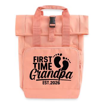 Opa 2026 - Stolzer Opa - Geschenkidee - Rolltop Rucksack mit zwei Griffen - Chintzrosa - Vorne