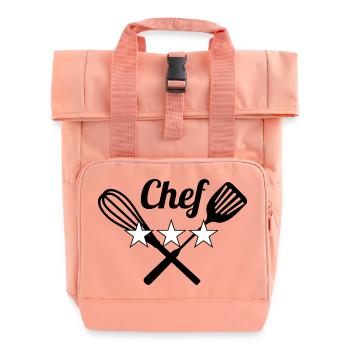 Chef - Kitchen - Cook - Roll Top Backpack with Two Handles - chintz rose - Front