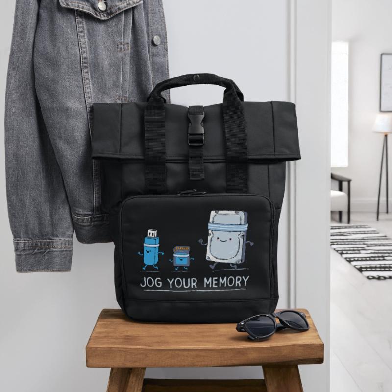 Software Engineer IT Support J-og Your Memory Gym  Roll Top Backpack with Two Handles