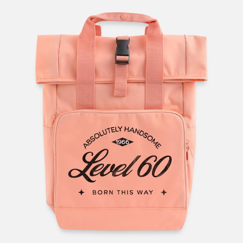 Vintage Born This Way – Absolutely Handsome 60 - Roll Top Backpack with Two Handles - chintz rose