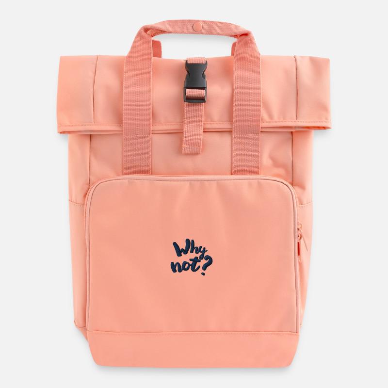 Why not? Embroidered - Roll Top Backpack with Two Handles - chintz rose