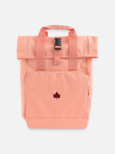 Dark red leaf - Rolltop Rucksack mit zwei Griffen - Chintzrosa