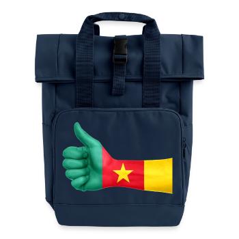 cameroon collection - Roll Top Backpack with Two Handles - navy - Front