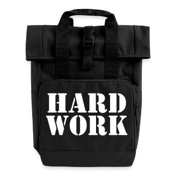 Hard work - Rolltop Rucksack mit zwei Griffen - Schwarz - Vorne