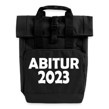 Abitur 2023 - Rolltop Rucksack mit zwei Griffen - Schwarz - Vorne
