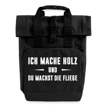 HOLZ - Rolltop Rucksack mit zwei Griffen - Schwarz - Vorne