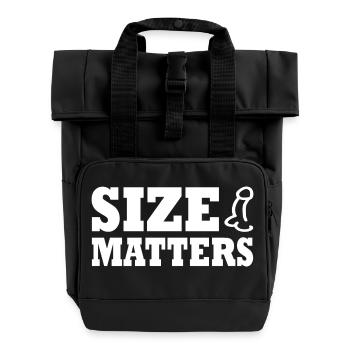 Penis size matters - Rolltop Rucksack mit zwei Griffen - Schwarz - Vorne
