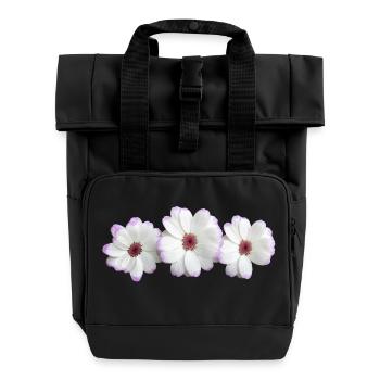 flowers flowers plants plants garden garden4 - Roll Top Backpack with Two Handles - black - Front