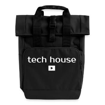 Tech House, Techno, Musik - Rolltop Rucksack mit zwei Griffen - Schwarz - Vorne