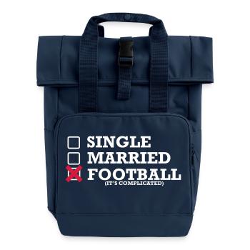 Single - Married - Football - Roll Top Backpack with Two Handles - navy - Front